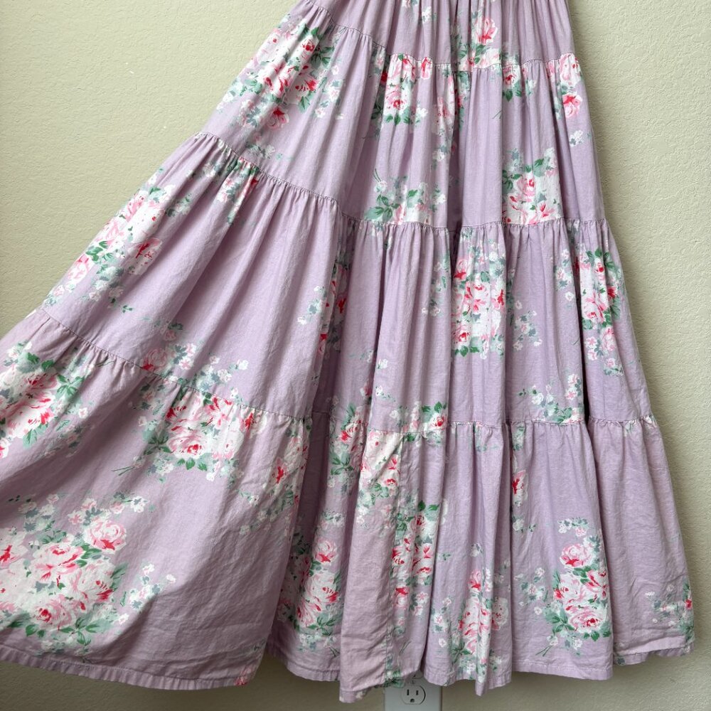 CB Positano Handmade in Italy Boho Floral Print Cotton Tiered Midi Dress - Picture 6 of 12